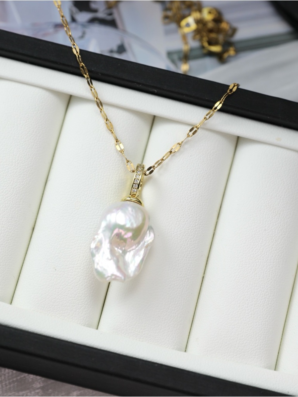 Natural Baroque Pearl Necklace Gold Plated